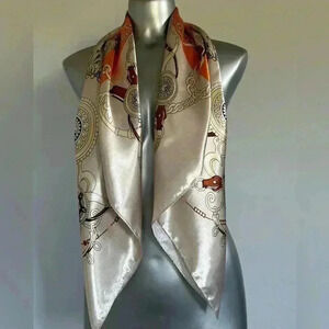 🆕Luxury Satin Print Scarf 90cmx90xm